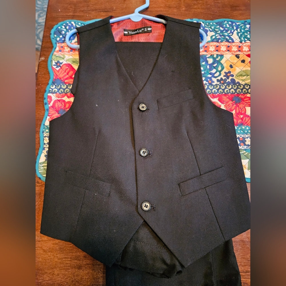 Boys Blk Vest & Pants